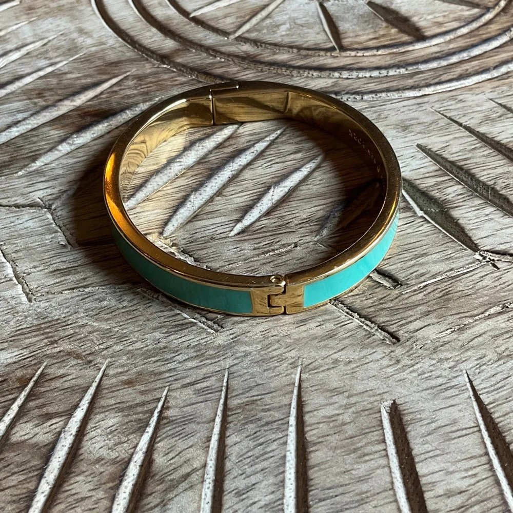kate spade Gold-Tone Bangle with Teal Enamel - Picture 4 of 6